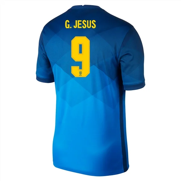 Brasilien Gabriel Jesus 9 Udebanetrøje 20-21 – Kortærmet – billige fodboldtrøjer,Børn fodbold trøje,EM