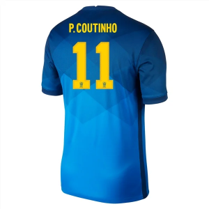 Brasilien Philippe Coutinho 11 Udebanetrøje 20-21 – Kortærmet