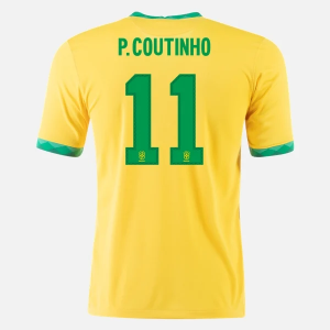 Brasilien Philippe Coutinho 11 Hjemmebanetrøje 20-21 – Kortærmet