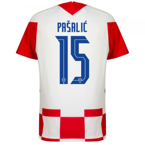 Kroatien Mario Pasalic 15 Hjemme Trøje EM 2020 – Kortærmet