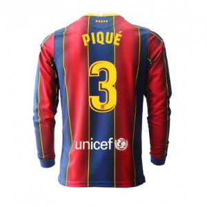 FC Barcelona Gerard Pique 3 Hjemmebanetrøje 2020 21 – Langærmet