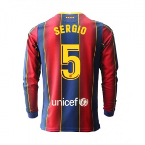 FC Barcelona Sergio Busquets 5 Hjemmebanetrøje 2020 21 – Langærmet