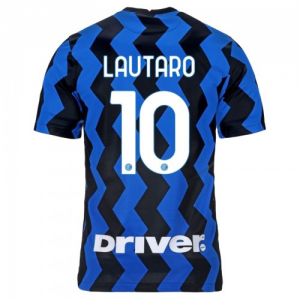 Inter Milan Lautaro Martinez 10 Hjemmebanetrøje 2020 2021 – Kortærmet