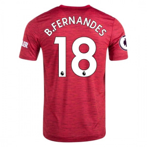 Manchester United Bruno Fernandes 18 Hjemmebanetrøje 2020 21 – Kortærmet