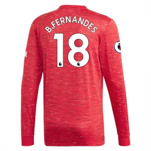 Manchester United Bruno Fernandes 18 Hjemmebanetrøje 2020 21 – Langærmet