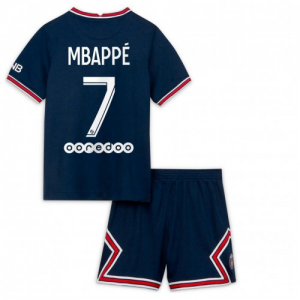 Paris Saint Germain Kylian Mbappe 7 Børn Fodboldtrøjer Sæt 2021 22 – Kortærmet