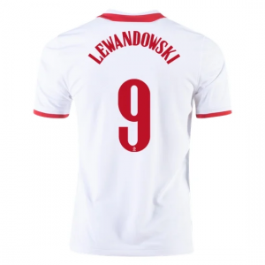 Polen Robert Lewandowski 9 Hjemme trøjer EM 2020 – Kortærmet