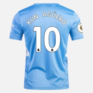 Manchester City Sergio Agüero 10 Hjemmebanetrøje 2021 2022 – FodboldTrøjer(S/S)