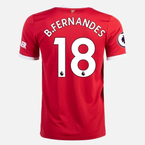 Manchester United Bruno Fernandes 18 Hjemme Trøjer 2021/22 – Kortærmet