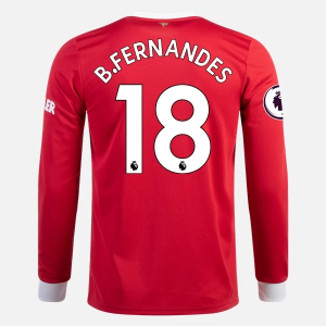 Manchester United Bruno Fernandes 18 Hjemme Trøjer 2021/22 – Langærmet