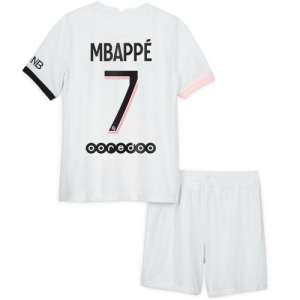 Paris Saint-Germain Kylian Mbappé 7 Børn UdebaneSæts 2021 2022 – FodboldTrøjer(S/S)