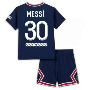 Paris Saint-Germain Lionel Messi 30 Børn HjemmebaneSæts 2021 2022 - FodboldTrøjer(S/S)
