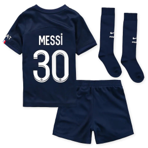 Paris Saint-Germain PSG Lionel Messi 30 Børn HjemmebaneSæt 2022 23 – FodboldTrøjer(SS)