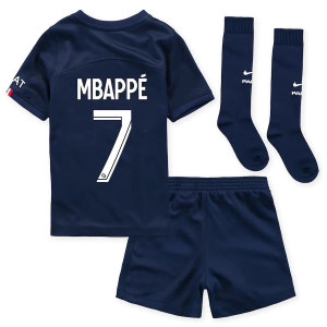 Paris Saint-Germain PSG Mbappé 7 Børn HjemmebaneSæt 2022 23 – FodboldTrøjer(SS)