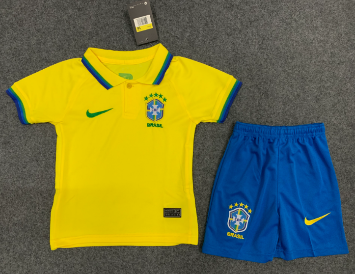 Brasilien Børn HjemmebaneSæt 2022 2023 – Fodboldtrøjer