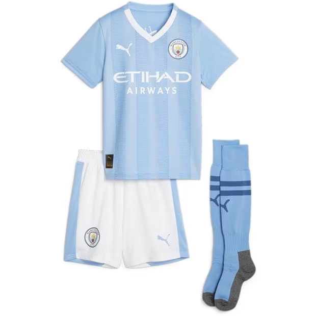 Manchester City Børn HjemmebaneSæt 2023 2024– FodboldTrøjer(SS)