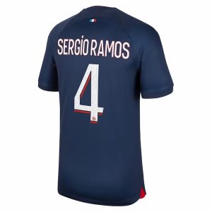 Paris Saint Germain PSG Sergio Ramos 4 Hjemme Fodboldtrøjer 2023-24 Kortærmet
